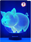 Pig 3D Decor Lamp with Remote, Toys for Girls Boys Room, Night Light Bedside Gifts for Kids Baby