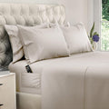 DREAMCARE Full Size Sheets Set - 6 Pcs Deep Pocket Cooling Bed Sheets - Soft, Long Lasting 100% Brushed Microfiber with Side Pocket (Beige, Full)