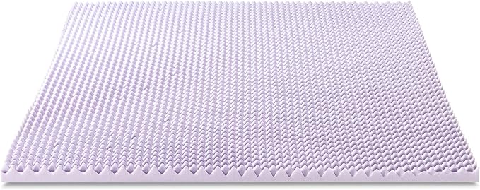Best Price Mattress 1.5 Inch Egg Crate Memory Foam Mattress Topper with Soothing Lavender Infusion, CertiPUR-US Certified, Dorm Essentials, Twin