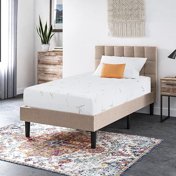 BestMassage | 10 Inch Twin Mattress | Gel Memory Foam | Medium Firm Feel | White | Bed in a Box, CertiPUR-US Certified | Pressure Relief, Cooling Ventilated Foam | Breathable Knit Cover