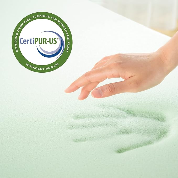 ZINUS 4 Inch Green Tea Memory Foam Mattress Topper, Pressure-Relieving Layers, CertiPUR-US Certified, Twin