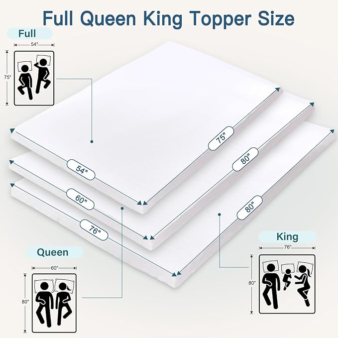 Airensky 2 Inch Memory Foam Mattress Topper, Cooling Gel Infused High Density King (76"x80") Topper with Removable Skin-Friendly Cover, Bed Topper for Pressure Relief Back Pain, CertiPUR-US Certified
