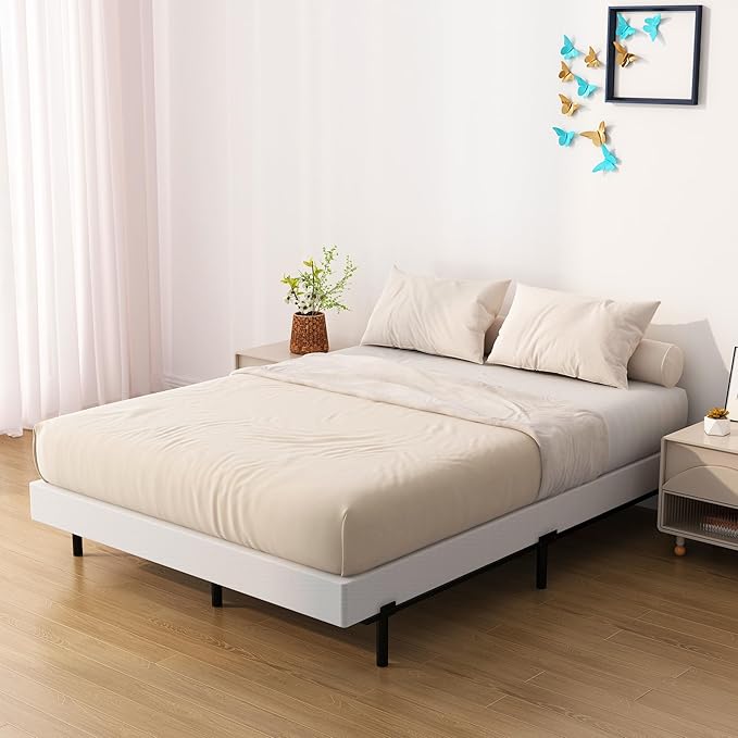 7 Inch Box Spring for Queen Bed Bed Base, Low Profile Metal Queen Box Spring with Fabric Cover, 3000 Lbs Max Weight Capacity Mattress Foundation, Noise-Free, Easy Assembly