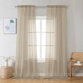 Chyhomenyc Taupe Sheer Curtains 96 inches Long 2 Panels, Light Filtering Soft Airy Solid Elegant Voile Window Treatment Drapes for Bedroom Living Room Wedding Party Decor, 42 Wx96 L, 8FT L