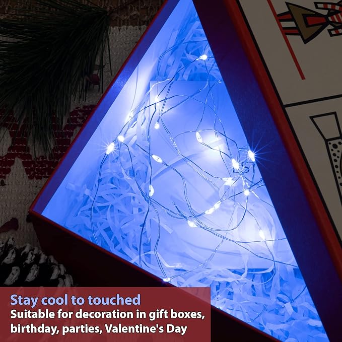 HXWEIYE 12 Pack 7ft 20LED Blue Fairy Lights Battery Operated for Mason Jar DIY Wedding Party Bedroom Patio Christmas Décor