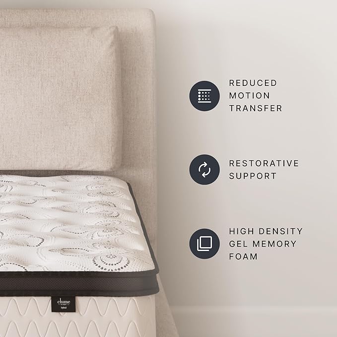 Ashley Chime California King Mattress Hybrid 12 Inch Firm Memory Foam for Pressure Relief, Mattress In a Box with Cooling Gel, Fiberglass Free