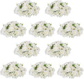 NUPTIO Flower Ball Arrangement Bouquet - 10 Pcs 15.7 inch Diameter White Fake Flowers Roses Balls for Centerpieces Tables - Artificial Rose Arrangements for Wedding Centerpiece Table Decorations