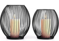 OLEEK Outdoor Candle Holder Decor Set - Black Candle Holder - Candles Holders for Table Centerpiece - Hurricane Candles Holder for Pillar Candles Cage Candle Holders Black Wire Decorative