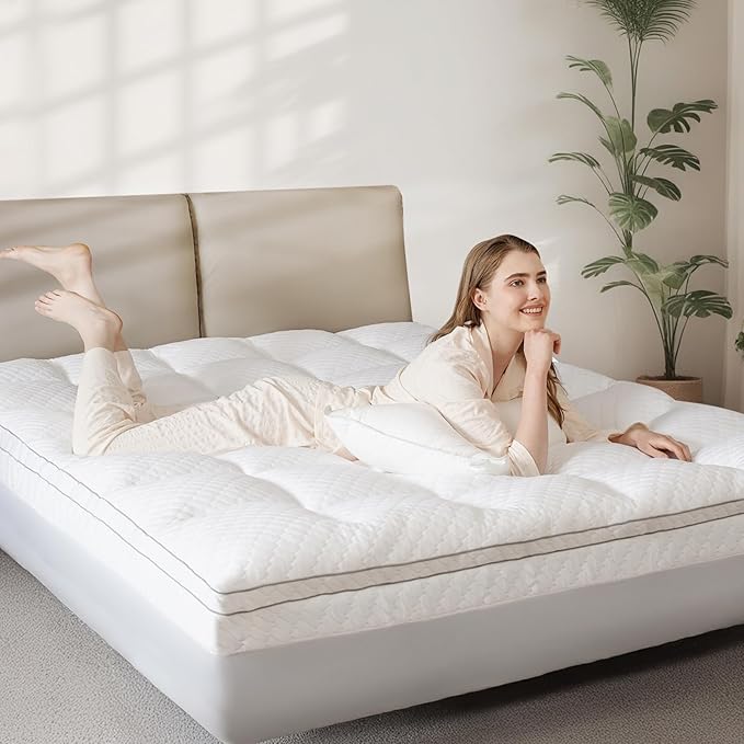 Dual Layer 3 Inch Memory Foam Mattress Topper Twin XL Size, 2 Inch Cooling Gel Memory Foam Plus 1 Inch Pillow Top Mattress Pad Cover, with 8-21 Inch Deep Pocket