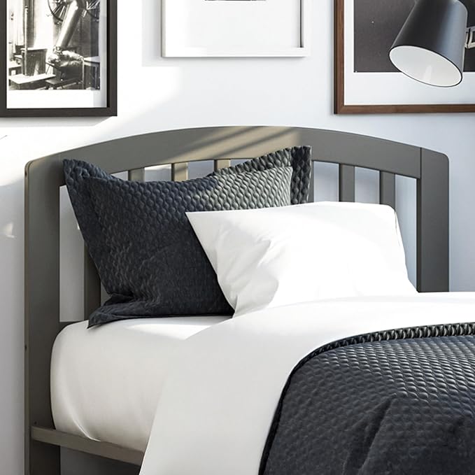 AFI Richmond Twin Size Headboard with Attachable Charger in Grey