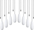 8 Pieces Ceiling Fan Pull Chains Wooden Pendant Pull Chain Extension for Ceiling Light Lamp Fan Chain (White)