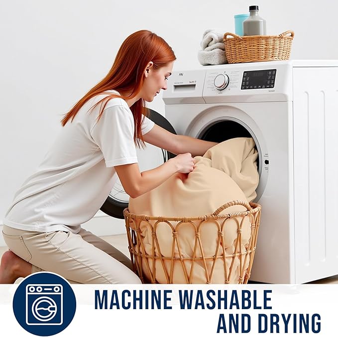 OLANLY Twin XL Quilted Fitted Mattress Pad – Soft Pillow Top Mattress Topper, Down Alternative Fill, Cooling Comfort Breathable Mattress Cover, Machine Washable Deep Pocket Mattress Protector, Beige