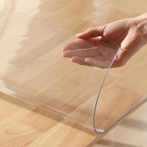 16 X 60 Inch 5ft Clear Plastic Dining Table Protector Tablecloth Desk Pad Mat Wooden Furniture Coffee Glass End Side Bar Table Top Cloth Protection Countertop Cover Waterproof Rectangular PVC Vinyl