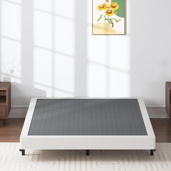 Box Spring Full - 3 Inch Heavy Duty Low Profile Metal Box Springs for Full Bed, Mattress Foundation, Easy Assembly,Easy Clean Cover