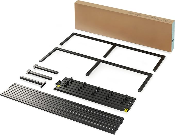 Best Price Mattress 14 Inch Metal Platform Beds w/ Heavy Duty Steel Slat Mattress Foundation (No Box Spring Needed), Queen, Black