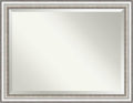 Amanti Art Silver Bathroom Mirror for Over Sink, 35x45 Salon Silver Rectangle Vanity Mirror, X-Large Traditional Frame, Hangs Horizonally and Vertically, Bathroom Wall Decor, Beveled Edge