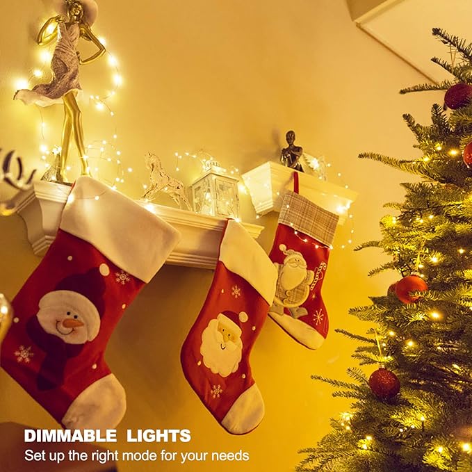 HSicily Fairy Lights Plug-in, 33ft 100 LED Twinkle String Lights with Remote Timer - 8 Modes for Bedroom, Christmas, Thanksgiving, Patio, Wedding, Party & Indoor/Outdoor Decor