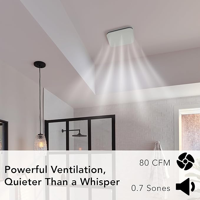 Broan-NuTone Bathroom Exhaust Fan – Easy Retrofit Without Attic Access, Ultra-Quiet 0.7 Sones, 80 CFM, ENERGY STAR Certified, Made in USA, Moisture & Odor Control with Easy-Clean Grille