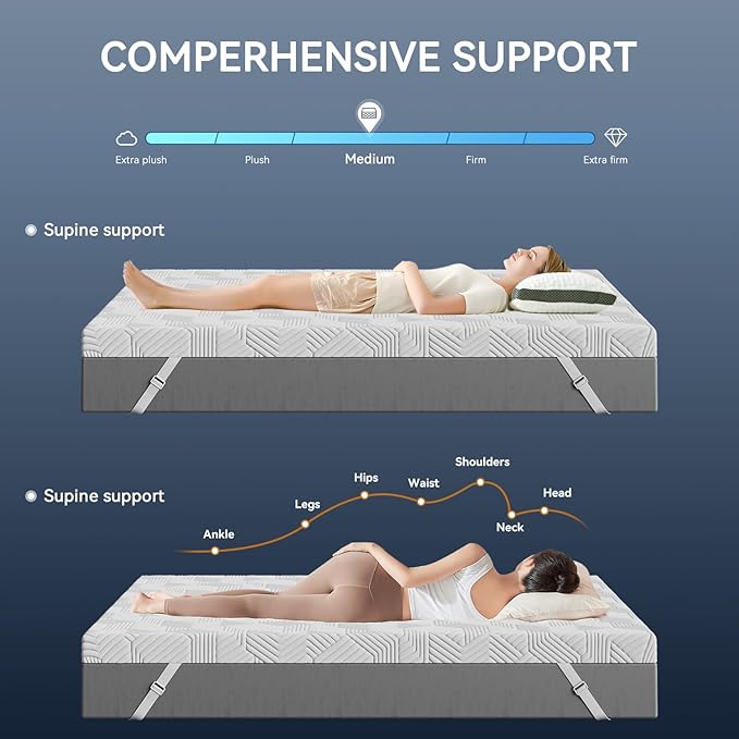 ELEMUSE 2 Inch Gel Memory Foam Mattress Topper Cal King Size Pressure-Relieving Mattress Topper for Back Pain,Non-Slip Design with Removable & Washable Cover, CertiPUR-US