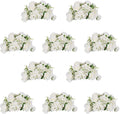 NUPTIO Flower Balls for Wedding Centerpieces - 10 Pcs 14.2 inch Diameter Fake Flower Ball Arrangement Bouquet Party Centerpieces for Tables - White Rose Bouquet Centerpiece Flowers for Wedding Table