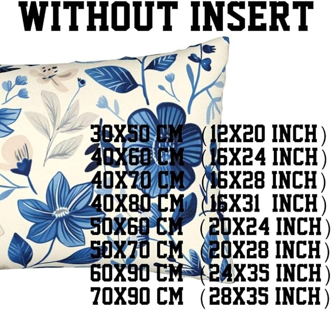 Outdoor Pillows Blue Pillow Covers 31x47 Inch Set of 2 Throw Pillow Covers, Scandinavian Throw Pillows, Lumbar Pillows Cushion Covers Decorative Pillow Covers for Couch Garden Patio Furniture J334