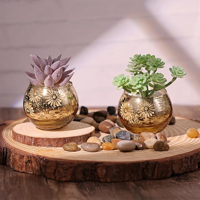 Gold Mercury Glass Votive Candle Holders Set of 12, Round Tealight Candle Holders Bulk for Table Centerpieces, Weddings, Shower Gifts, Christmas, Halloween Party Decorations