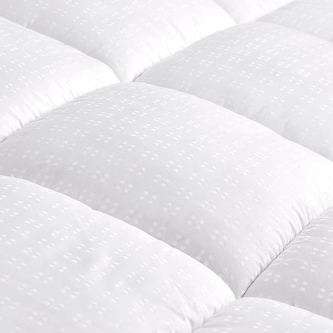 SLEEP ZONE Twin Size Cotton Mattress Pad, Machine Washable Mattress Protector Cover, Soft Cotton Top Cooling Mattress Topper Fits 8-21 inch Deep Pocket, Twin