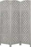 Rose Home Fashion 6 ft Tall Room Divider, Room Dividers and Folding Privacy Screens, 15.7in Privacy Screen 3 Panel Partition Temporary Wall Separation for Private, Stone Grey