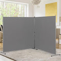 Rantila Indoor Room Divider, Portable Office Divider, Room Divider Wall Screen 2 Large Panel, Folding Partition Privacy Screen Walls Dividers for Room Separator 142" W x 71" H,Gray