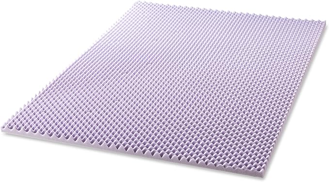 Best Price Mattress 1.5 Inch Egg Crate Memory Foam Mattress Topper with Soothing Lavender Infusion, CertiPUR-US Certified, Dorm Essentials, Queen