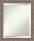 Amanti Art Brown Bathroom Mirror for Over Sink, 23x19 Noble Mocha Rectangle Vanity Mirror, Small Casual Frame, Hangs Horizonally and Vertically, Bathroom Wall Decor, Beveled Edge