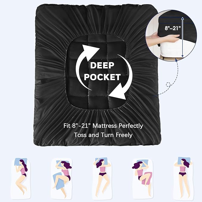 CYMULA Twin Mattress Topper, Cooling Mattress Pad Cover, Extra Thick Pillow Top Mattress Topper with 8-21 Inch Elasticated Deep Pockets, Plush Down Alternative Fill Mattress Protector