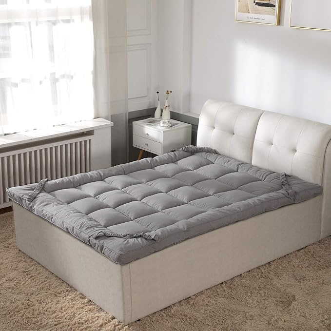 Plush Extra Thick Twin XL Mattress Topper, Soft & Cooling Pillow Top Bed Topper for Back Pain with 300TC Cotton Cover, Overfilled Mattress Pad Cover for Back Pain, Fit to 6”-22” Mattress.