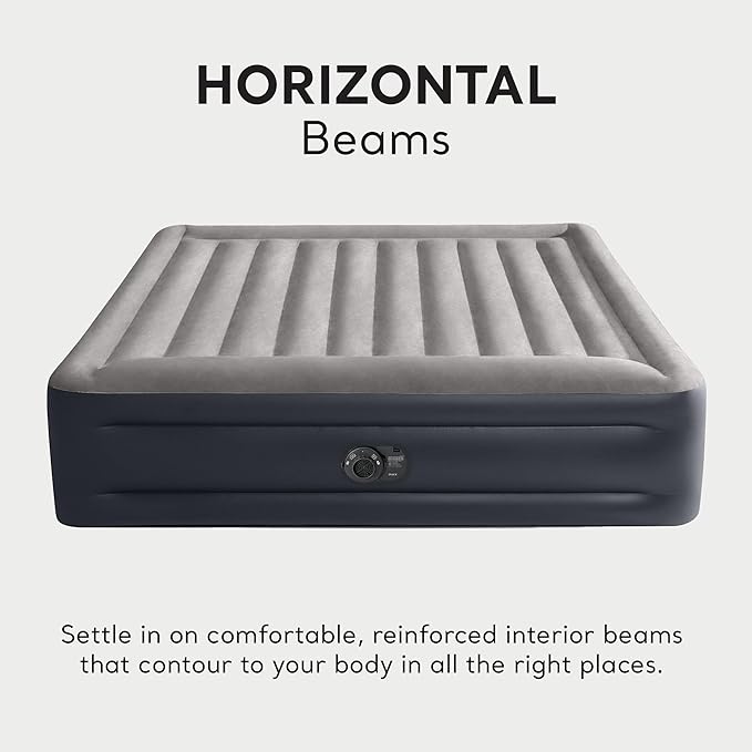 Intex King Air Mattress, Dura-Beam Plus 16.5" Inflatable Bed with Built-in Pump