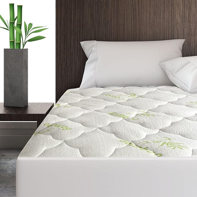 Air Mattress Cover Full Size Mattress Topper, Viscose Made from Bamboo Quilted Mattress Pad Topper, Noiseless Extra Plush Pillow Top Mattress Topper Full (15-23'' Deep Pocket)