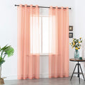 DUALIFE 2 Panels Pink Sheer Curtains 120 Inch Length for Girls Kid Room - Bed Canopy Voile Drape Curtains for Wedding Party Backdrop,52 Wide by 120 Long