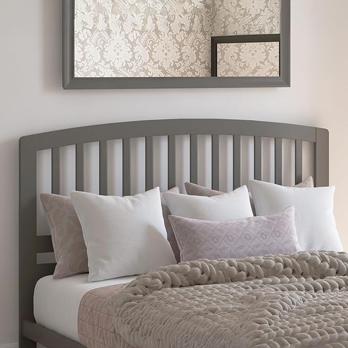 AFI Richmond Queen Size Headboard with Attachable Charger in Grey