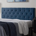 Lucid Mid-Rise Upholstered Headboard - Diamond Tufted - Padded Polyester - Adjustable Height from 34” to 46” - Easy Assembly - Bed Frame or Wall Mount - Sturdy - Cobalt - King / Cal King Size