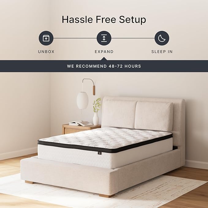 Ashley Chime Twin Mattress Hybrid 12 Inch Firm Memory Foam for Pressure Relief, Mattress In a Box with Cooling Gel, Fiberglass Free