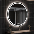 ROOMTEC LED Mirror,28" Round Backlit & Front-lit Vanity, Adjustable 3000K/4000K/6000K, Anti-Fog, Smart Touch, Stepless Dimmable