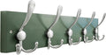 SKOLOO Creations Forest Green Solid Wood Wall Mounted Coat Rack, 5 Hooks, 17" Long - Kitchen, Mudroom, Entryway, Bathroom - Includes Mounting Hardware, Wall Coat Hanger, Towel Rack