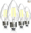 BRIMAX F15 4W LED Light Bulbs, Daylight White 5000K,40W Incandescent Equivalent,Dimmable,E26 Medium Base,Vintage Wrinkle Glass Cover,4 Pack