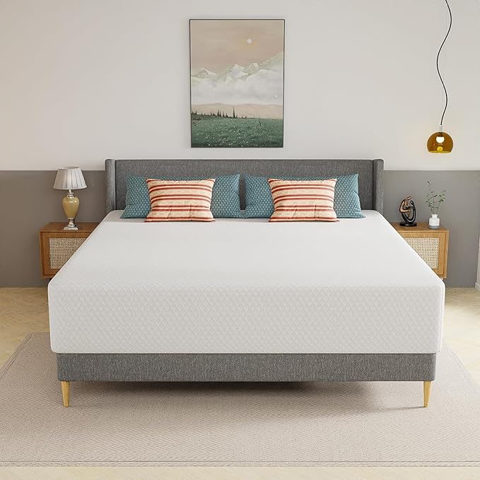BestMassage | 14 Inch King Mattress | Gel Memory Foam | Medium Firm Feel | White | Bed in a Box, CertiPUR-US Certified | Pressure Relief, Cooling Ventilated Foam | Breathable Knit Cover