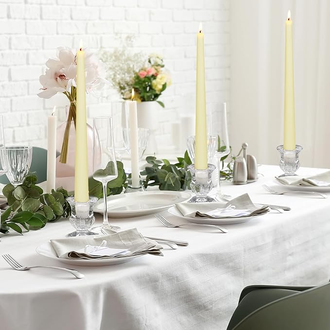 Foaincore 60 Pcs Candlestick Holders Bulk 2.5 Inch Taper Candle Holder for Table Centerpiece Thick Glass Ritual Candle Stand for Wedding Christmas Valentines Festival Party Decorations(Clear)