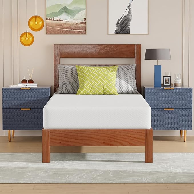 BestMassage | 8 Inch Twin XL Mattress | Gel Memory Foam | Medium Firm Feel | White | Bed in a Box, CertiPUR-US Certified | Pressure Relief, Cooling Ventilated Foam | Breathable Knit Cover