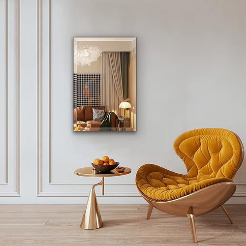 18"x24" Frameless Rectangle Wall Mirror with 1 inch Beveled Edge for Bathroom Vanity