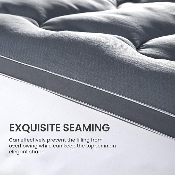 SLEEP ZONE Twin XL Mattress Topper for College Dorm Cooling Mattress Pad Cover Fluffy Down Alternative Bed Topper 8-21 Inch Deep Pocket, Twin XL
