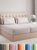 Split King 7 Piece Sheet Set - Comfy Breathable & Cooling - Soft Hotel Luxury Bedding Set with 8-16 Inch Deep Pockets - 1 Flat & 2 Fitted Sheet & 4 Pillowcases - Wrinkle Free & Easy Care - Light Grey