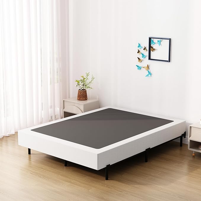 7 Inch King Box Spring Bed Base, Low Profile Metal Box Spring King with Fabric Cover, 3000 Lbs Max Weight Capacity Mattress Foundation, Noise-Free, Easy Assembly