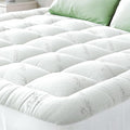 Ultra Soft Full Size Mattress Topper - Viscose Made from Bamboo Pillow Top Mattress Pad for Back Pain Relief - Naturally Cooling for Hot Sleepers, White